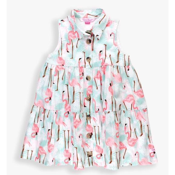 Ruffled Butts Tiered Shirt Dress Flamingo toddler size 18-24 months. - Picture 1 of 4